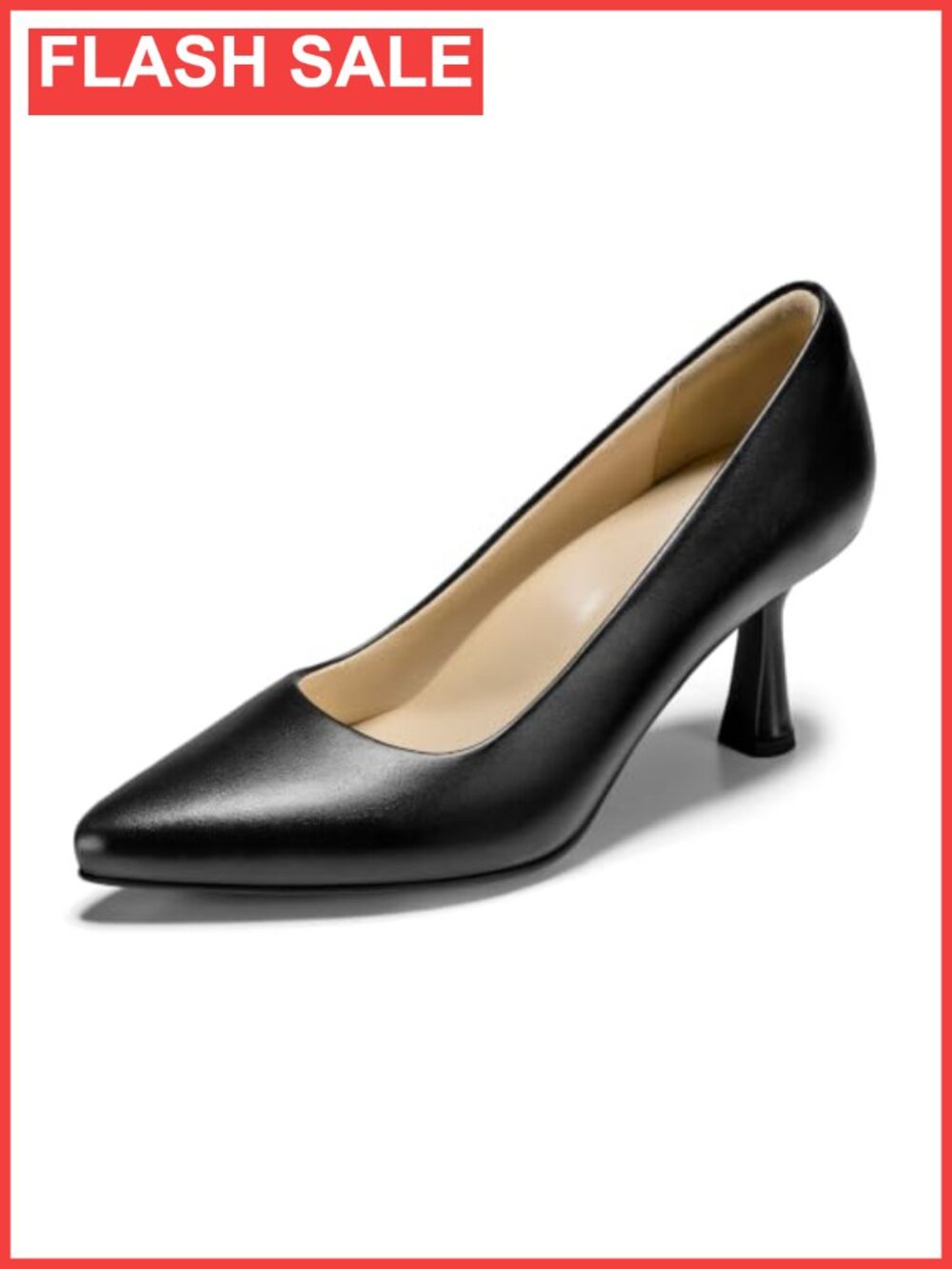Faux Leather Pump Heels Pointed Toe 3 Inch Stiletto Slip On